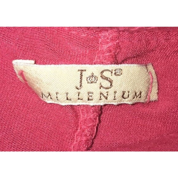 JS J S Millenium Hot Pink Silk Flutter Sleeves Boho Flowy Top Size ?? See Meas - Picture 5 of 6